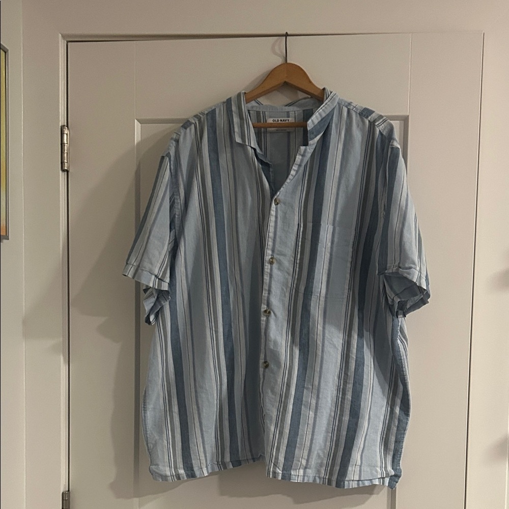 Old Navy Light Blue Striped Casual Shirt